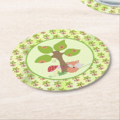 Fuchs unterm Baum  Ronde Kartonnen Onderzetter (Gebogen)