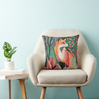 Fuchs Zauberwald Hand-Painted Nature Illustrations Kussen