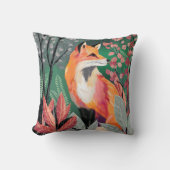 Fuchs Zauberwald Hand-Painted Nature Illustrations Kussen (Voorkant)