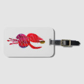 Fuchsia abstracte waterverf floraal bagagelabel (Voorkant (horizontaal))