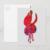 Fuchsia abstracte waterverf floraal briefkaart (Voorkant / Achterkant)