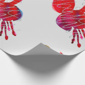 Fuchsia abstracte waterverf floraal cadeaupapier (Hoek)