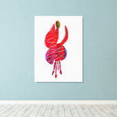 Fuchsia abstracte waterverf floraal canvas afdruk (Insitu (Houten vloer))