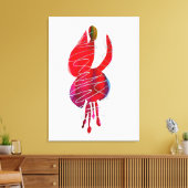 Fuchsia abstracte waterverf floraal canvas afdruk (Insitu (Woonkamer))