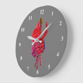 Fuchsia abstracte waterverf floraal grote klok (Hoek)