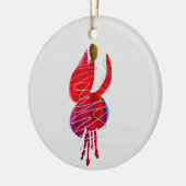 Fuchsia abstracte waterverf floraal keramisch ornament (Links)