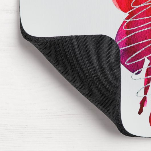 Fuchsia abstracte waterverf floraal muismat (Hoek)