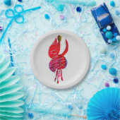 Fuchsia abstracte waterverf floraal papieren bordje (Feest)