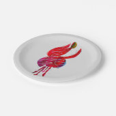 Fuchsia abstracte waterverf floraal papieren bordje (Gekanteld)