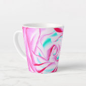 Fuchsia and Aqua Floral Design Latte Mok (Linkerhoek)