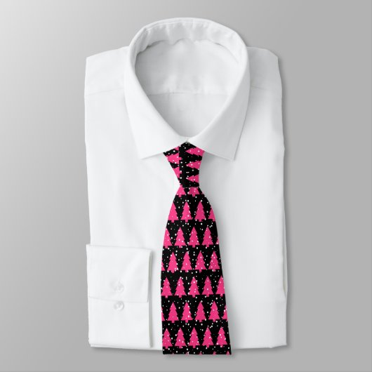 Fuchsia and Black Monogram kerstboom Stropdas (Gebonden)
