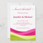 Fuchsia and Lime Green Dinner Rehearsal  Kaart (Voorkant)