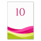 Fuchsia and Lime Green Wedding Table Number Kaart (Achterkant)