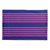 Fuchsia and navy blue vijf strepen patroon kussensloop (Achterkant)