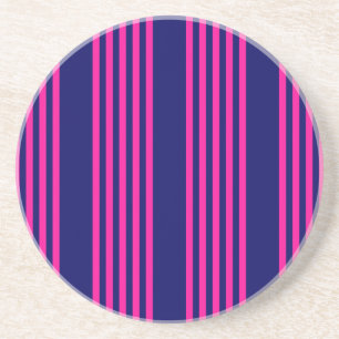 Fuchsia and navy blue vijf strepen patroon zandsteen onderzetter
