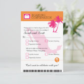 Fuchsia and Oranje Palm Tree Mexico RSVP (Staand voorkant)