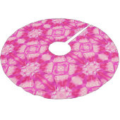 Fuchsia and Pastel Pink Tie Dye Pattern Kerstboom Rok (Gekanteld)