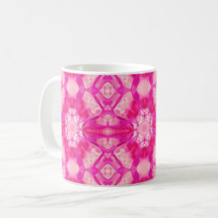 Fuchsia and Pastel Pink Tie Dye Pattern Koffiemok