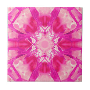 Fuchsia and Pastel Pink Tie Dye Pattern Tegeltje