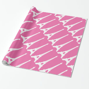 Fuchsia and White Paris wrapping Paper Cadeaupapier