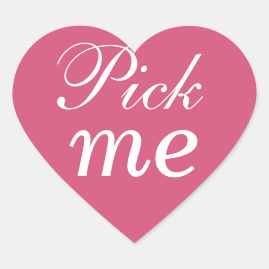Fuchsia and White Pick Me Sticker (Voorkant)