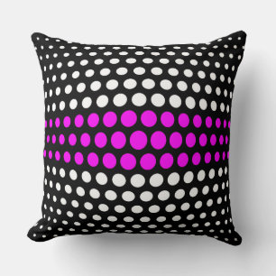 Fuchsia and White Polka Dots Pattern Kussen