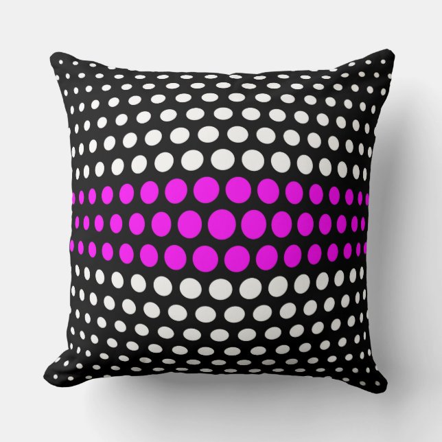 Fuchsia and White Polka Dots Pattern Kussen (Voorkant)
