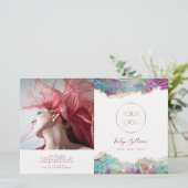 Fuchsia aquamarijn opaal ontwerp bifold brochure (Staand voorkant)