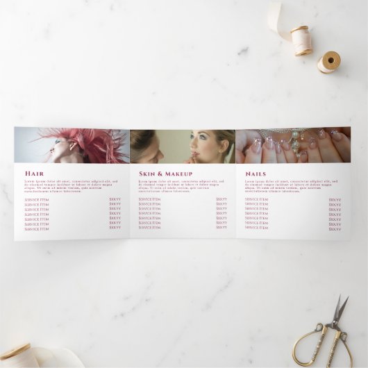 Fuchsia Aquamarine Opal Design Trifold Brochure Drieluik Kaart (Binnen)