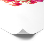 Fuchsia Aquarelle Floral Mariage Affiche de bienve (Coin)