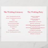 Fuchsia aquarelle rouge rose programme de mariage (Dos)