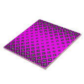 Fuchsia Background en Geometric Square Pattern Tegeltje (Zijkant)