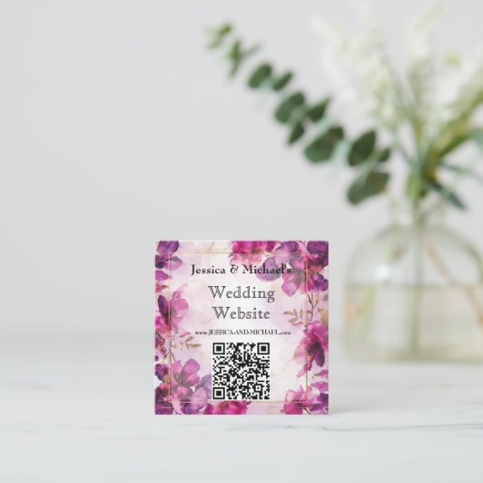 Fuchsia Betovering: Waterverf Informatiekaartje (Staand voorkant)