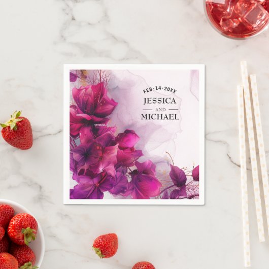 Fuchsia Betovering: Waterverf Servet (Insitu)