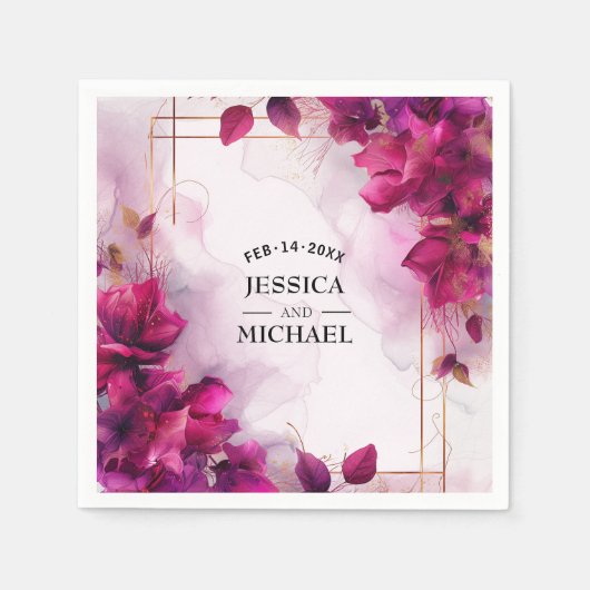 Fuchsia Betovering: Waterverf Servet (Voorkant)