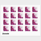 Fuchsia Betovering: Waterverf Vierkante Sticker (Vel)
