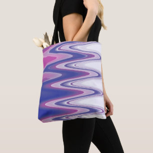 Fuchsia blauw grijs draagtas