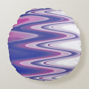 Fuchsia blauw grijs rond kussen