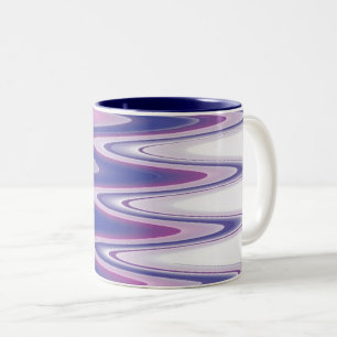 Fuchsia blauw grijs tweekleurige koffiemok