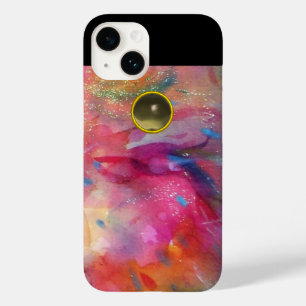 FUCHSIA BLAUW PINK ABSTRACT grijs Agate Gemstone Case-Mate iPhone 14 Hoesje