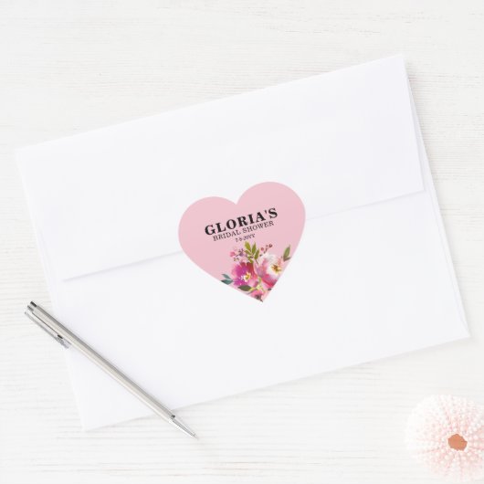 Fuchsia Bloem Bruidsfeest  Hartsticker Hart Sticker (Envelop)
