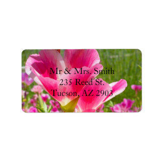 Fuchsia Bloemen Etiket