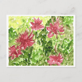 Fuchsia bloemen tegen groene graskaart briefkaart