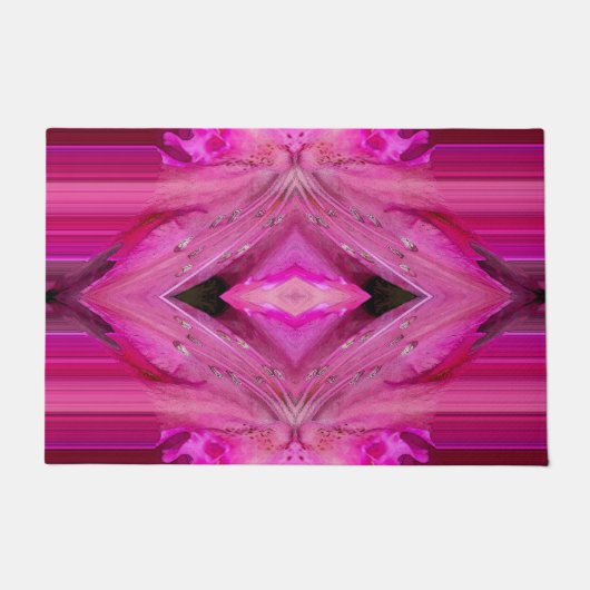 Fuchsia bloesem abstract deurmat (Voorkant)