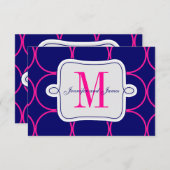 Fuchsia Blue Modern Wedding Reception #2 Informatiekaartje (Voorkant / Achterkant)