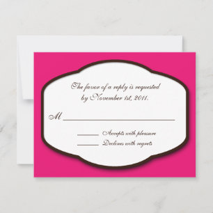 Fuchsia Brown & White Reply / RSVP-kaarten RSVP Kaartje