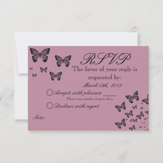 Fuchsia Butterflies RSVP (Devant)