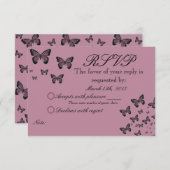 Fuchsia Butterflies RSVP (Devant / Derrière)