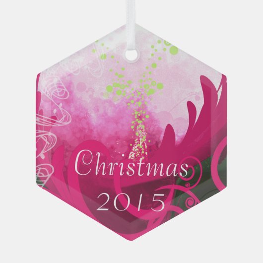 Fuchsia Calla Lily met kerst Glas Ornament (Voorkant)