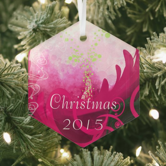 Fuchsia Calla Lily met kerst Glas Ornament (Insitu)